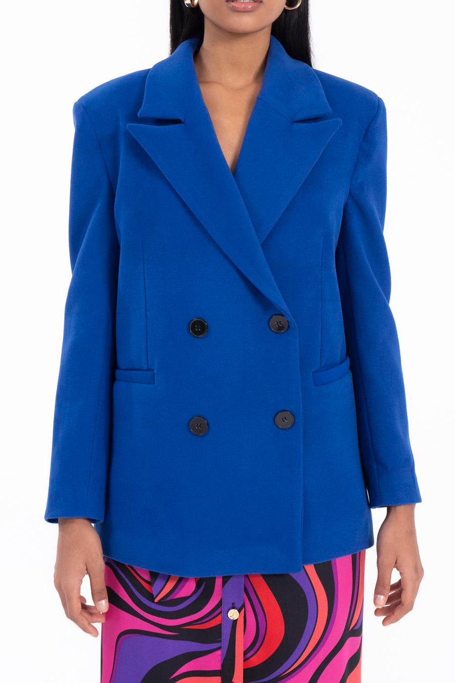 Sax Blue Double Breasted Blazer Jacket  - Porterist 2