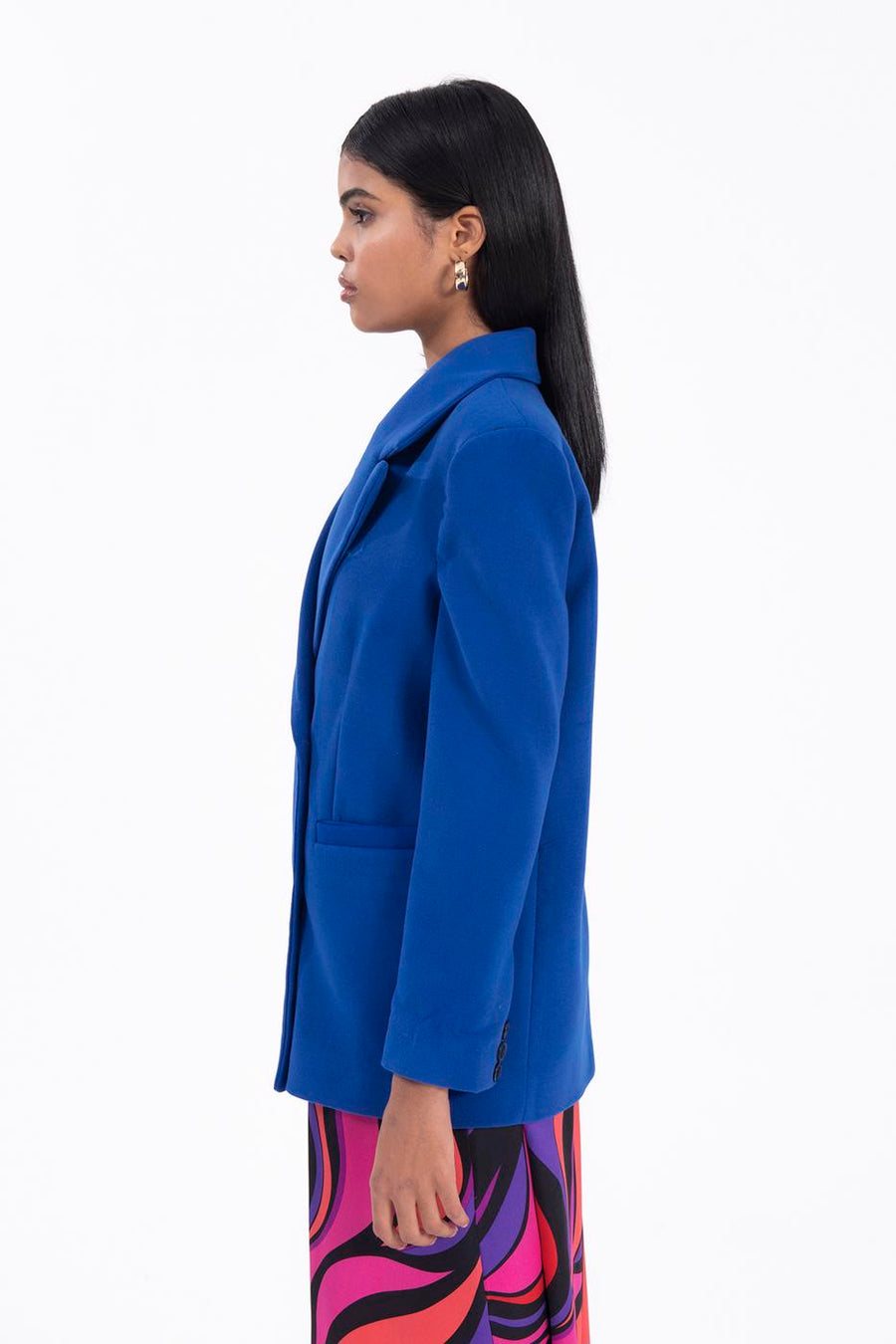 Sax Blue Double Breasted Blazer Jacket  - Porterist 4