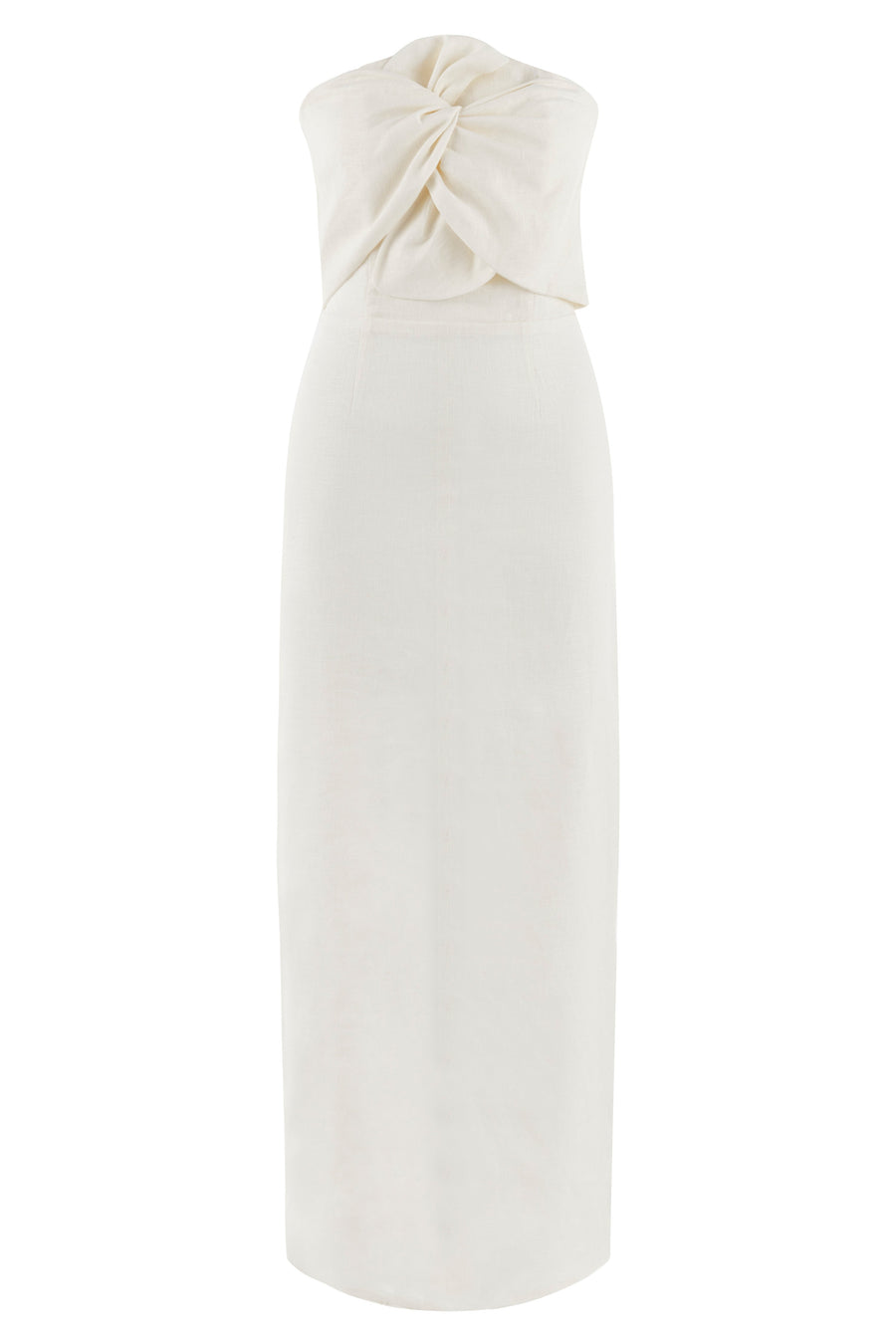 Alaia White Linen Twist Maxi Dress