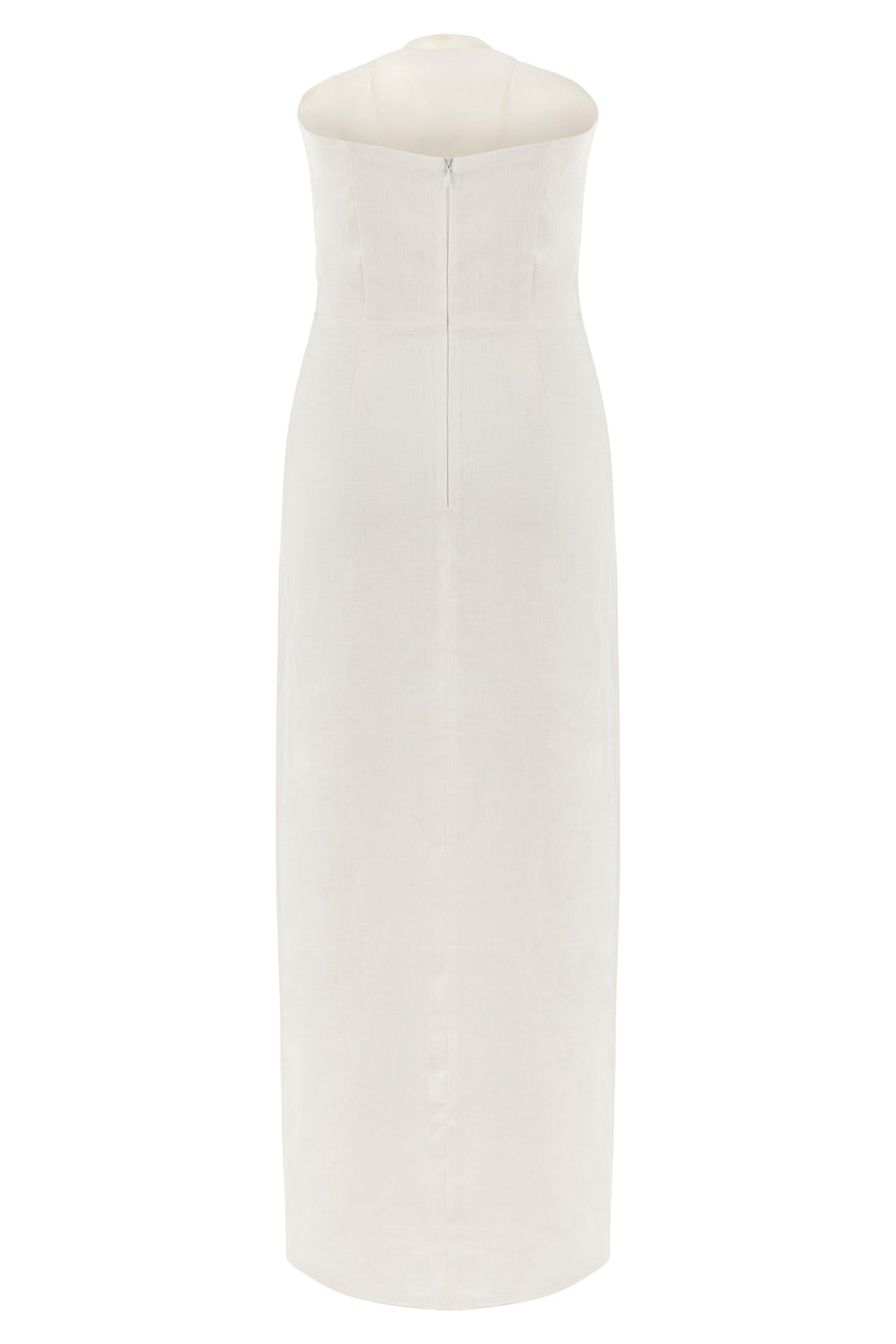 Alaia White Linen Twist Maxi Dress