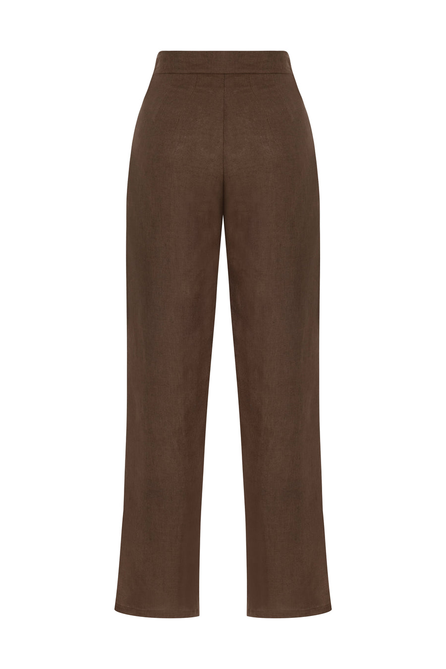 Asher Cappuccino Linen Cut Out Contrast Stitch Pants