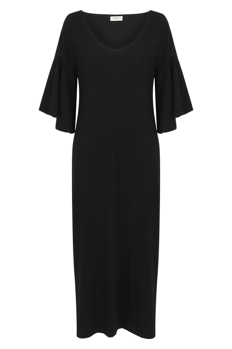 Black Ruffled Sleeve Dress