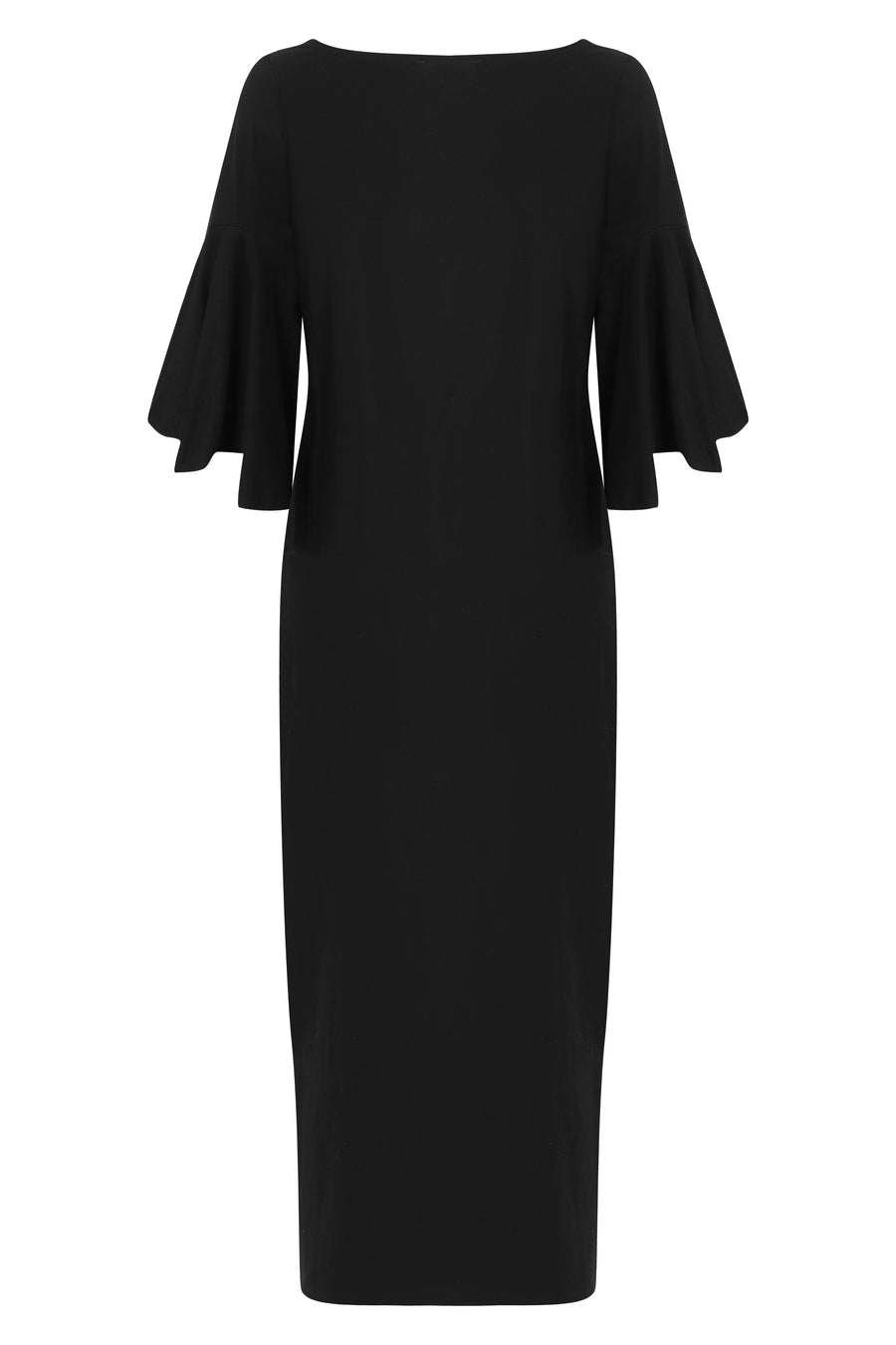 Black Ruffled Sleeve Dress