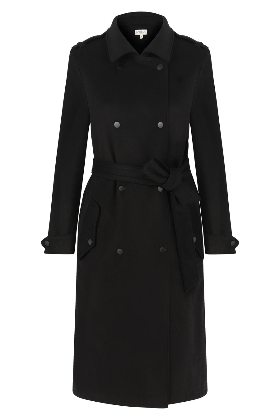 Black Wool Trench Coat