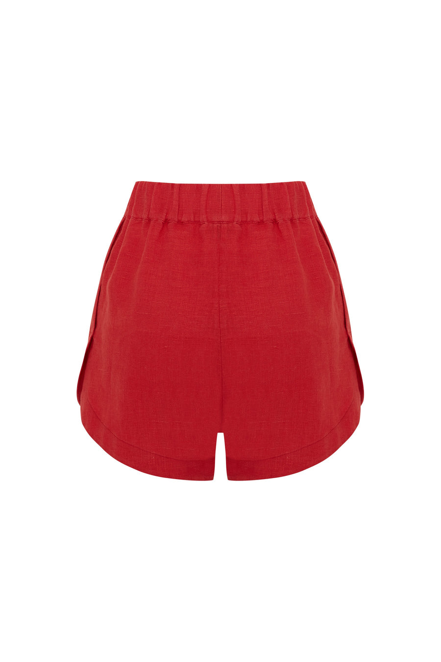 Capri Red Linen Shorts