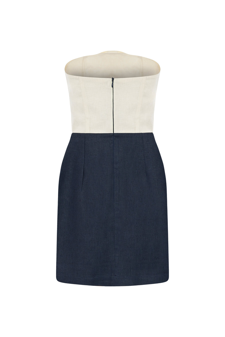 Hazel Two Toned Linen Twist Mini Dress