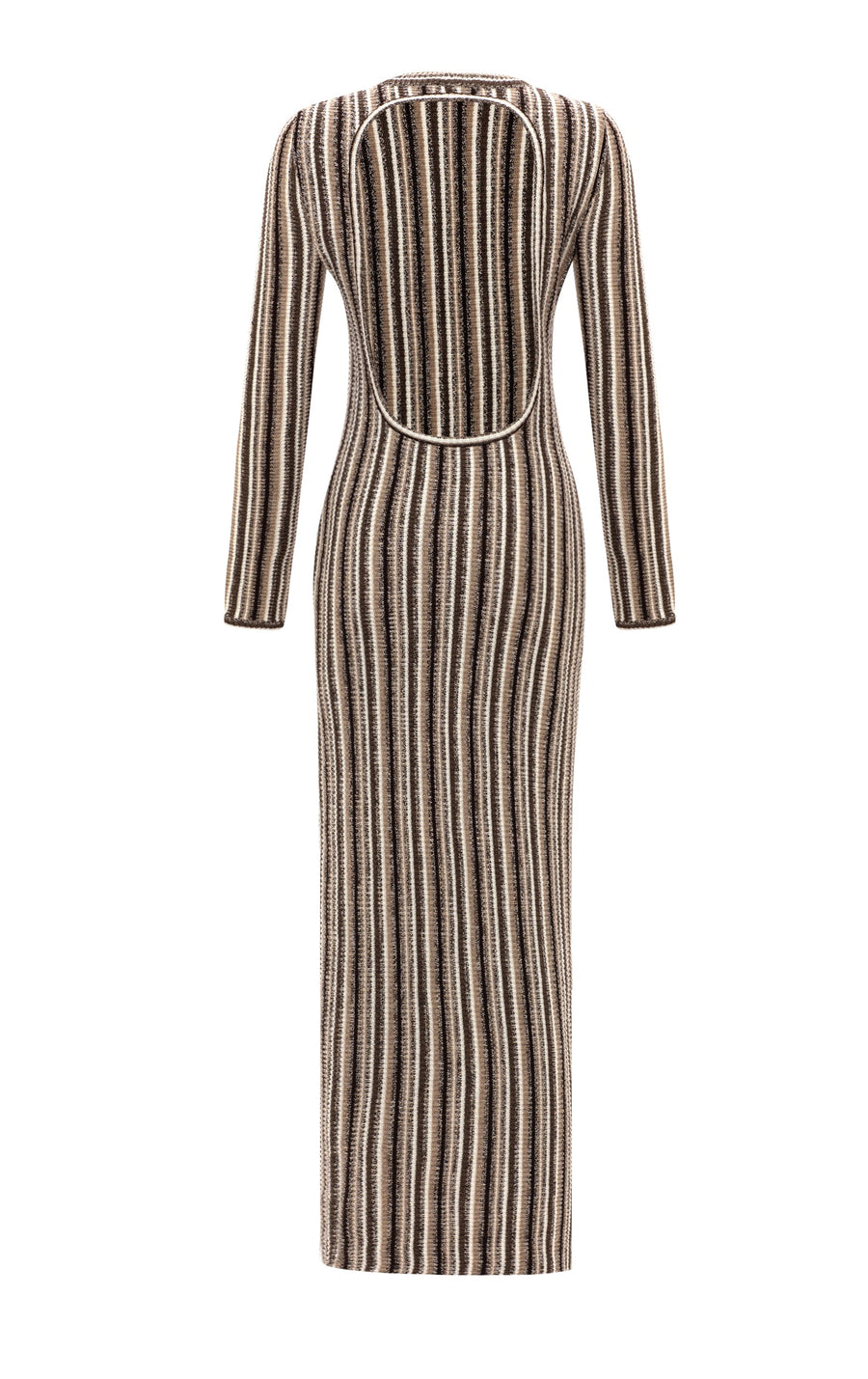 Juniper Backless Striped Wool Maxi Dress