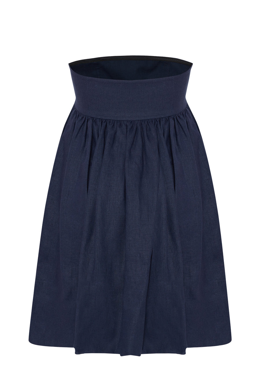 Mykonos Navy Linen Strapless Dress