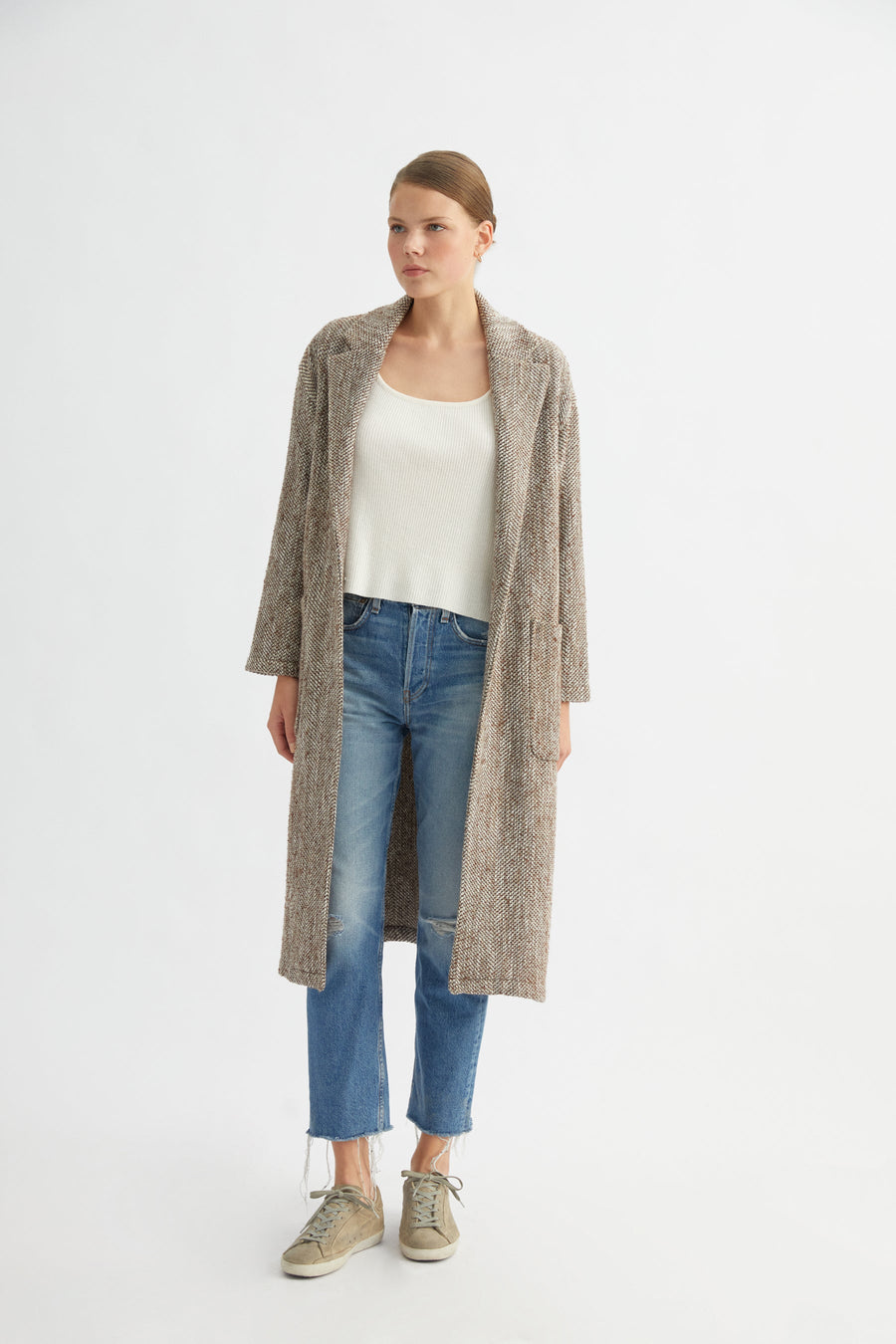 Oversized Herringbone Coat