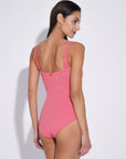 Lavender Gold Pin Strapless Thin Strap Pink Swimsuit