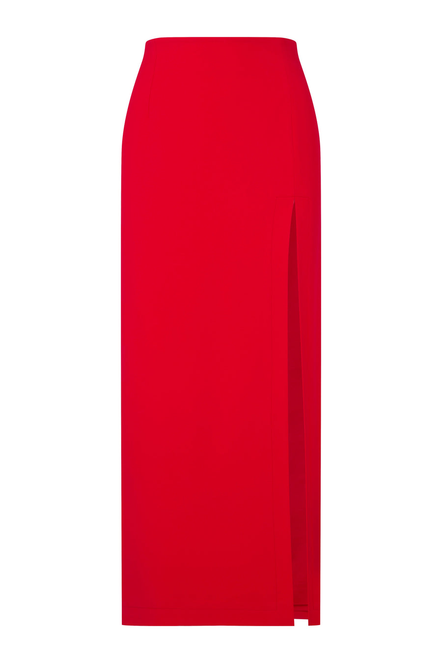 Lea Crepe Maxi Skirt in Paprika Red