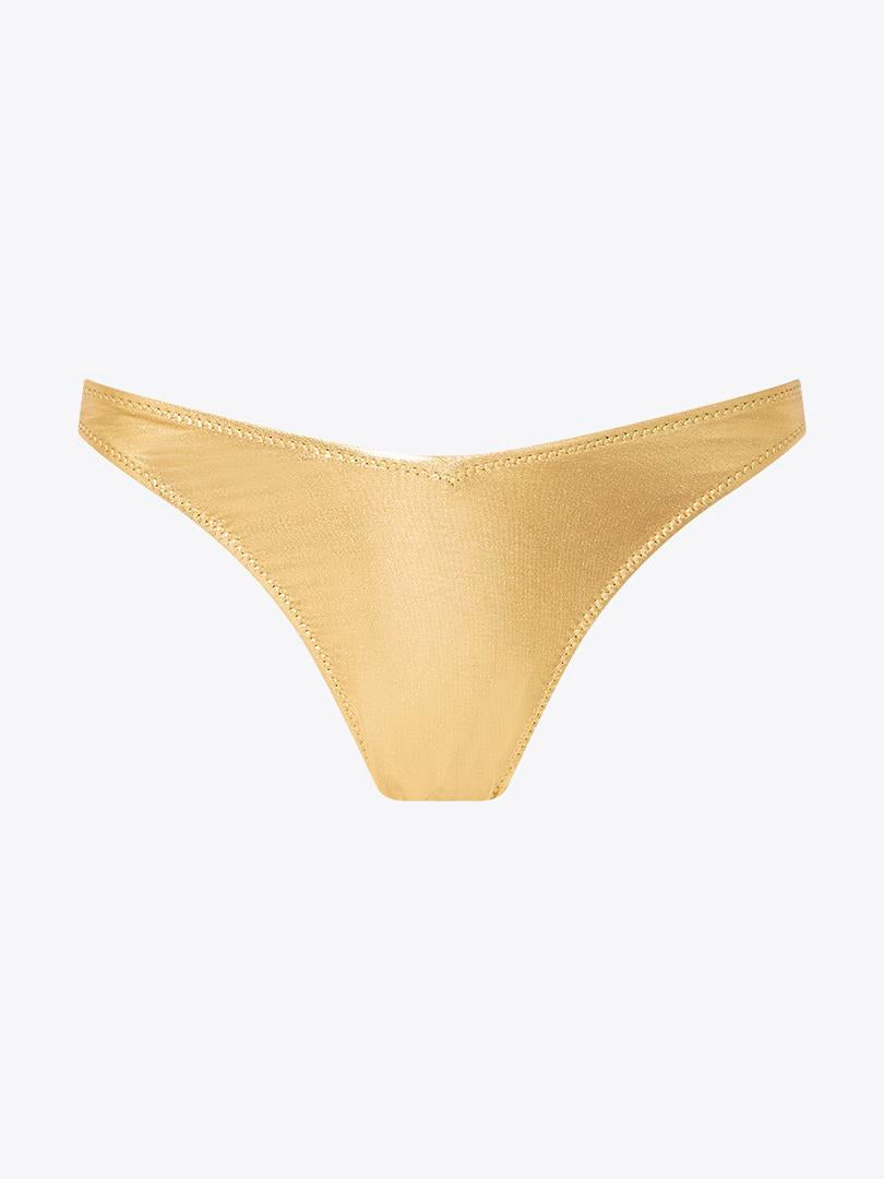 Light Gold Single Shoulder Bikini Set Gold  - Porterist 4