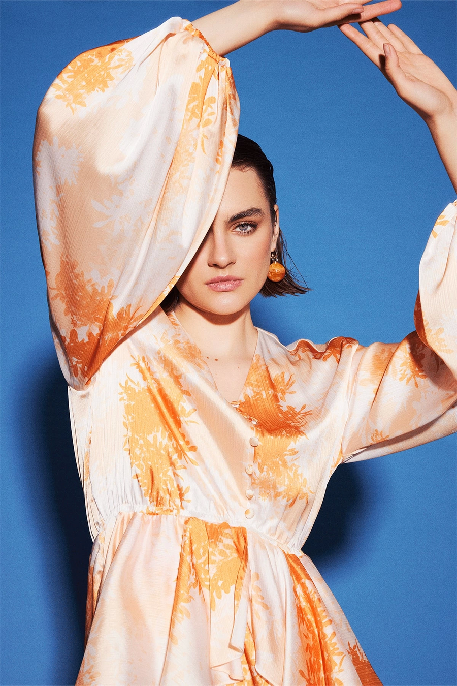 Lina Flounce Dress Orange Fınal Item - Porterist 2