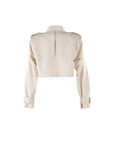 Liva Ecru Leather Mini Jacket - Porterist 5