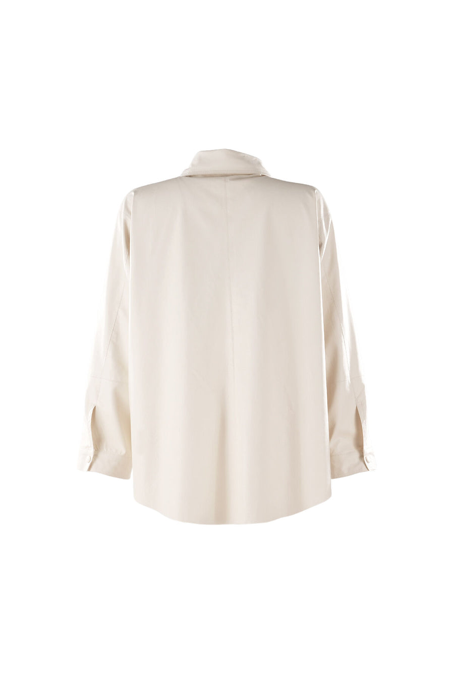 Liva Ecru Leather Oversized Shirt - Porterist 7