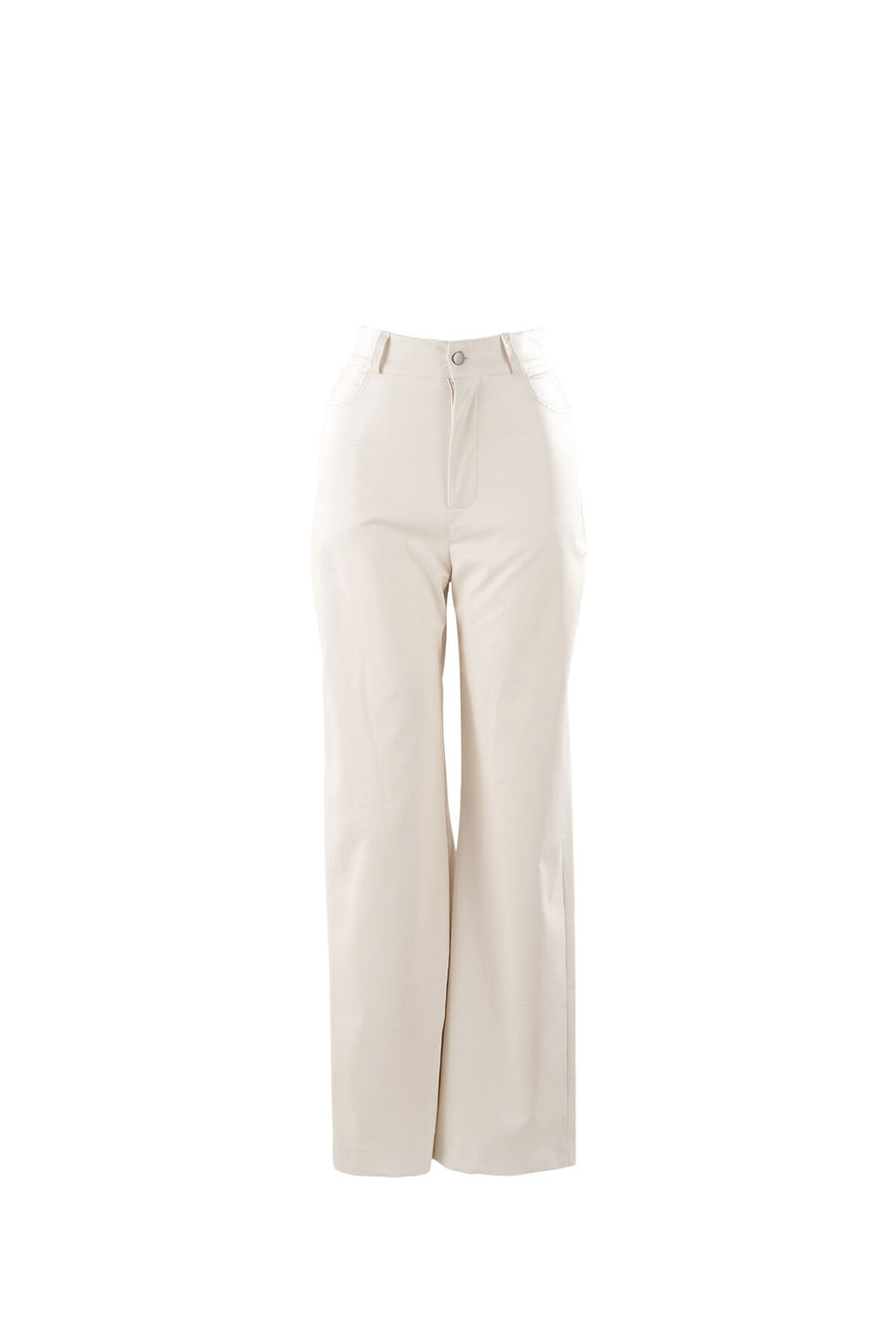 Liva Ecru Leather Pants - Porterist 4