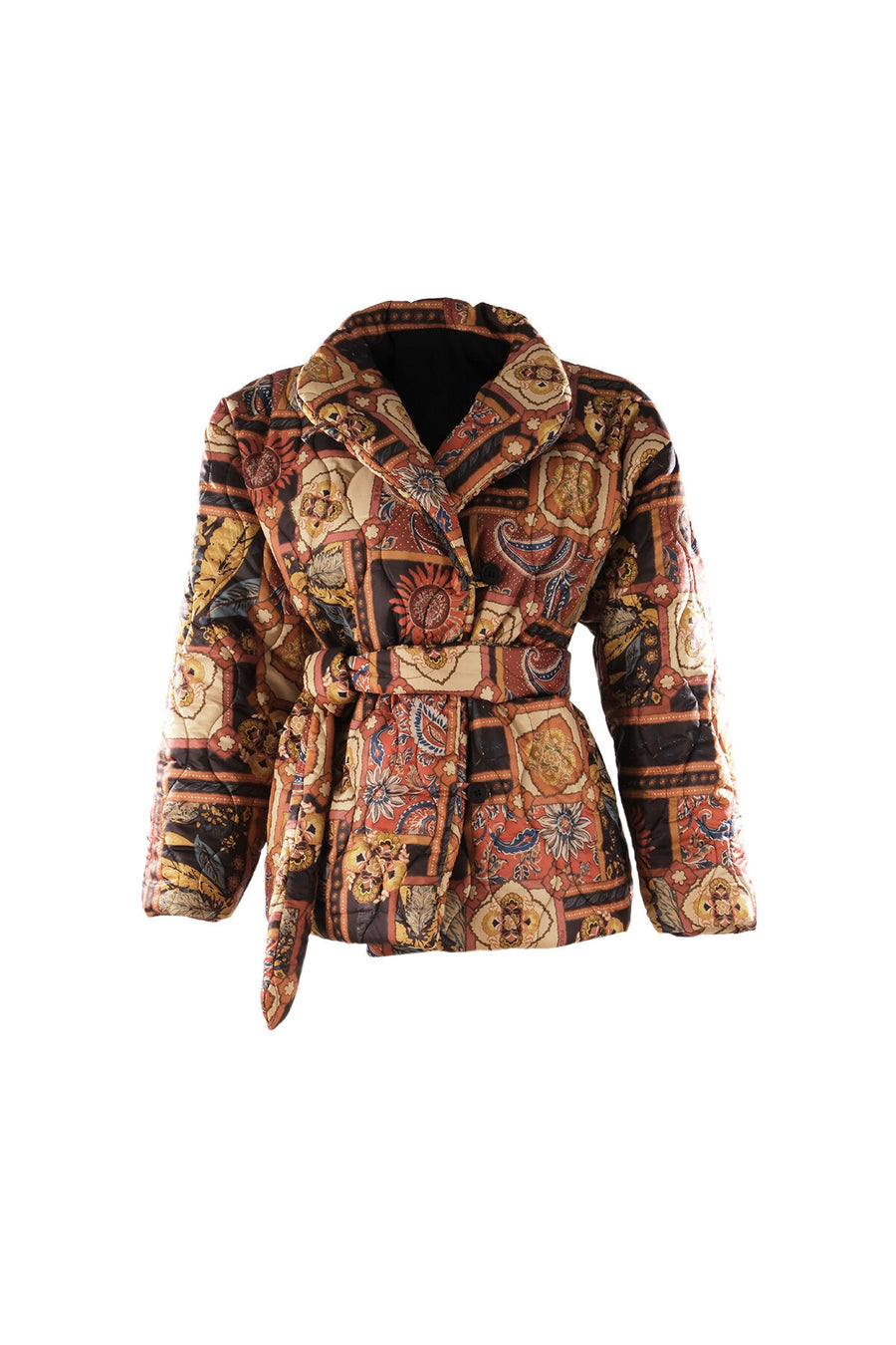 Multicolored Luna Patterned Puffer Coat - Porterist 4