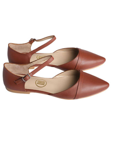 Brown Genoa Flat Shoes