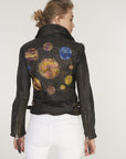 Galaxy Embroidery Leather Jacket | Porterist