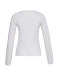 Wool & Silk Martha Openwork Crew - neck White Sweater