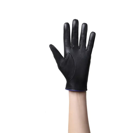 Blue Venus Heart Women Driver Leather Gloves