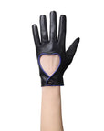 Blue Venus Heart Women Driver Leather Gloves