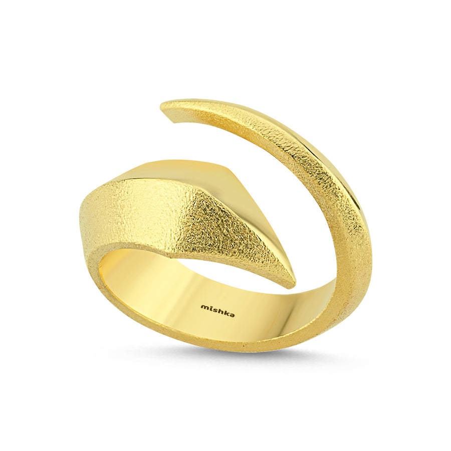 Fluid Sandblasted Gold Vermeil Ring   - Porterist 3