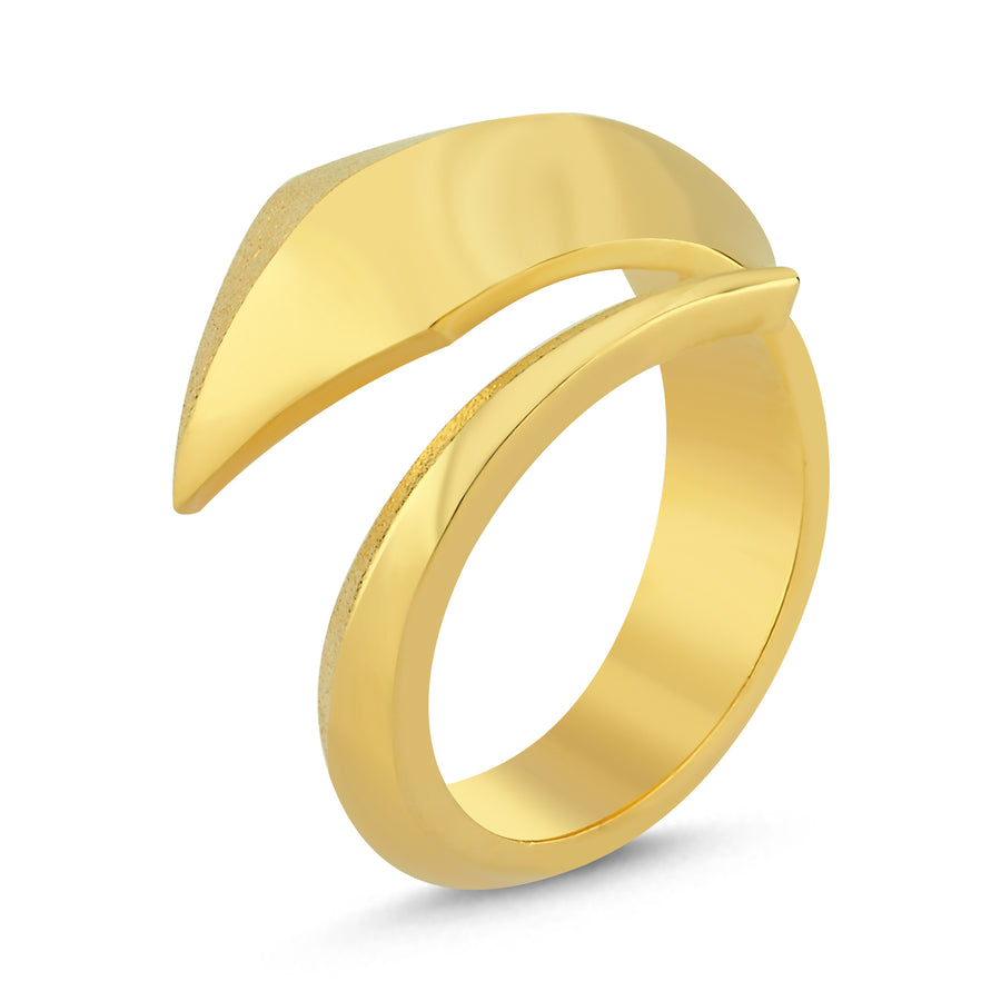 Fluid Sandblasted Gold Vermeil Ring   - Porterist 4