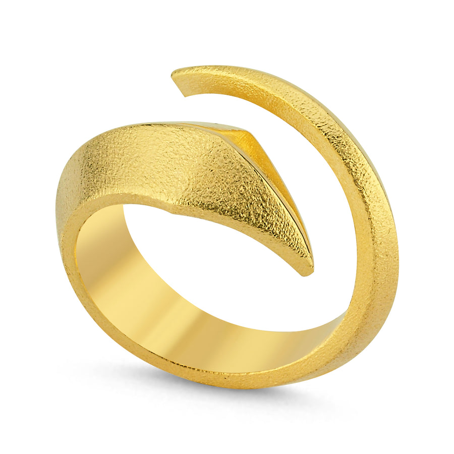 Fluid Sandblasted Gold Vermeil Ring   - Porterist 5