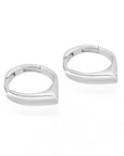 Simple Edge Silver Earrings   - Porterist 3