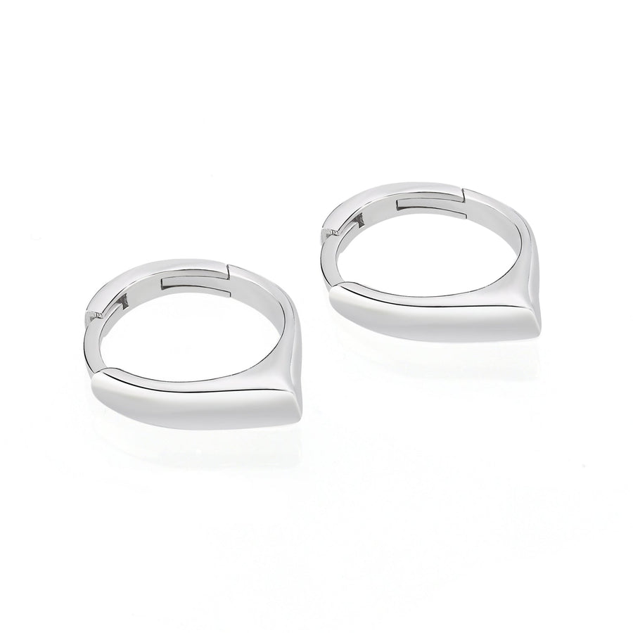 Simple Edge Silver Earrings   - Porterist 3