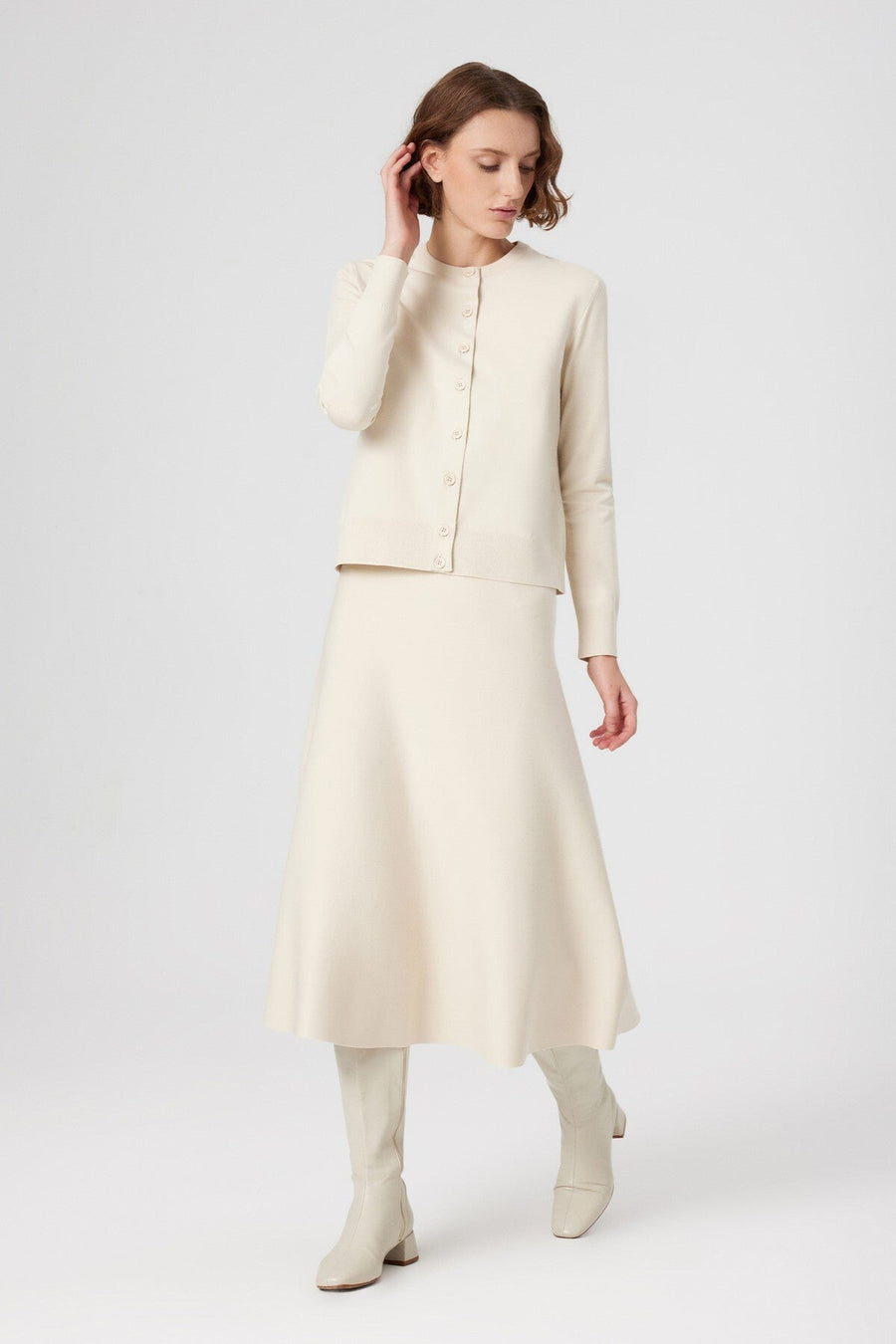 Mısırlı 1951 Beige Frilled Midi Skirt  - Porterist 1