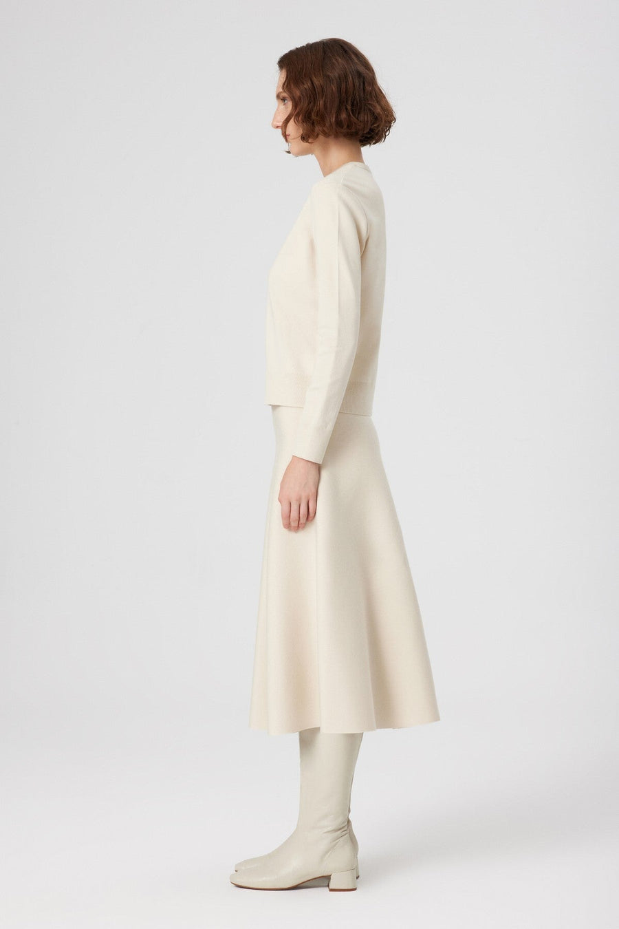 Mısırlı 1951 Beige Frilled Midi Skirt  - Porterist 2