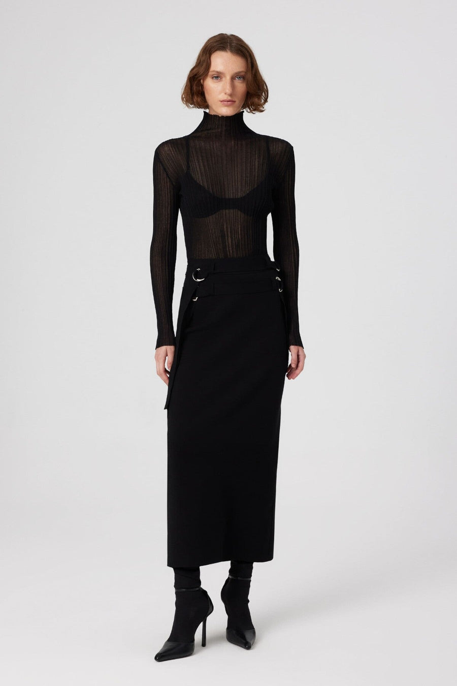 Mısırlı 1951 Black Transparent Turtleneck Blouse  - Porterist 1