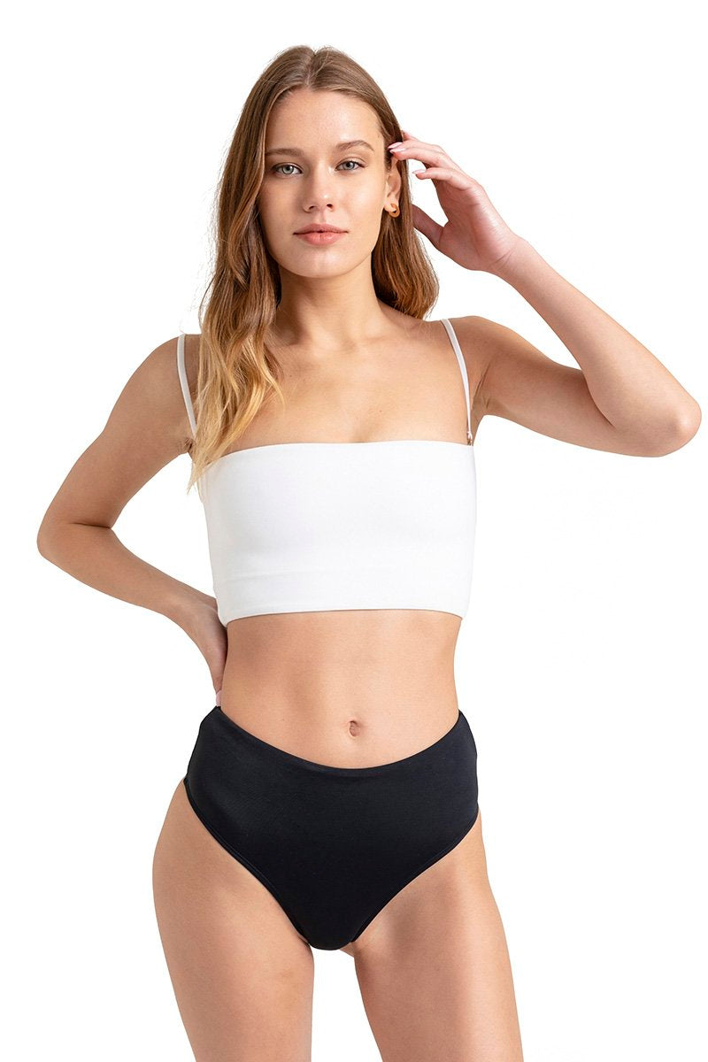 Indira Bandeau Bikini Black/White  - Porterist 1