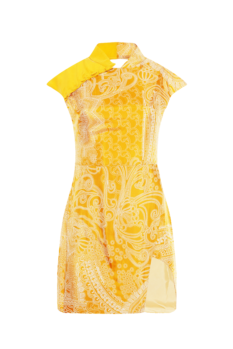 Johona Cheongsam Dress Yellow  - Porterist 4