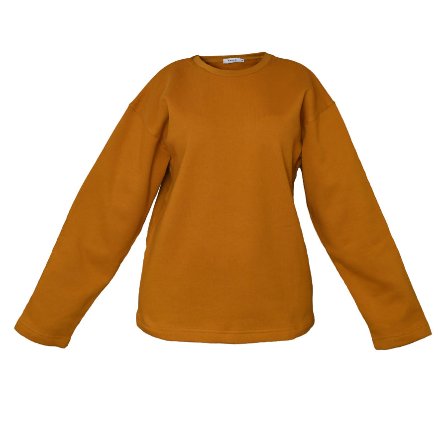 Mustard Zero Collar Organic Sweatshirt | Porterist