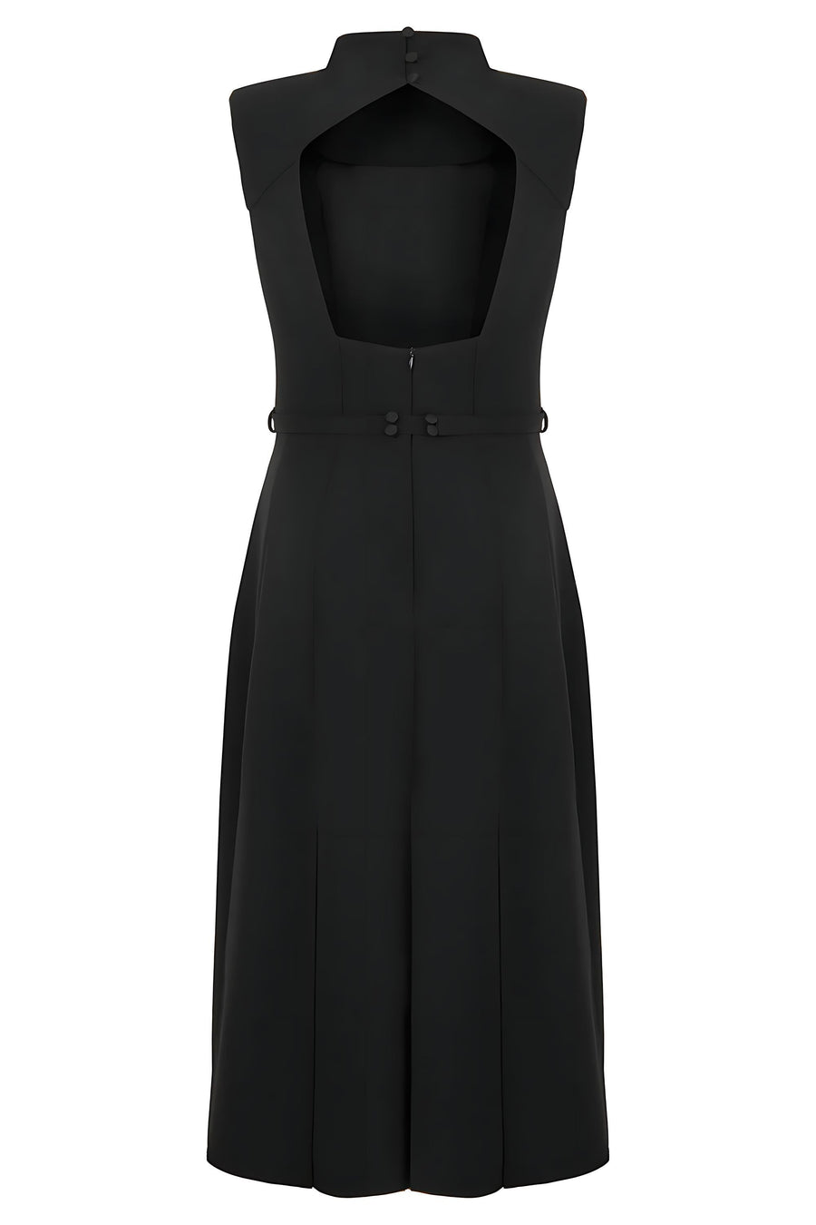 Padded Shoulder Midi Dress