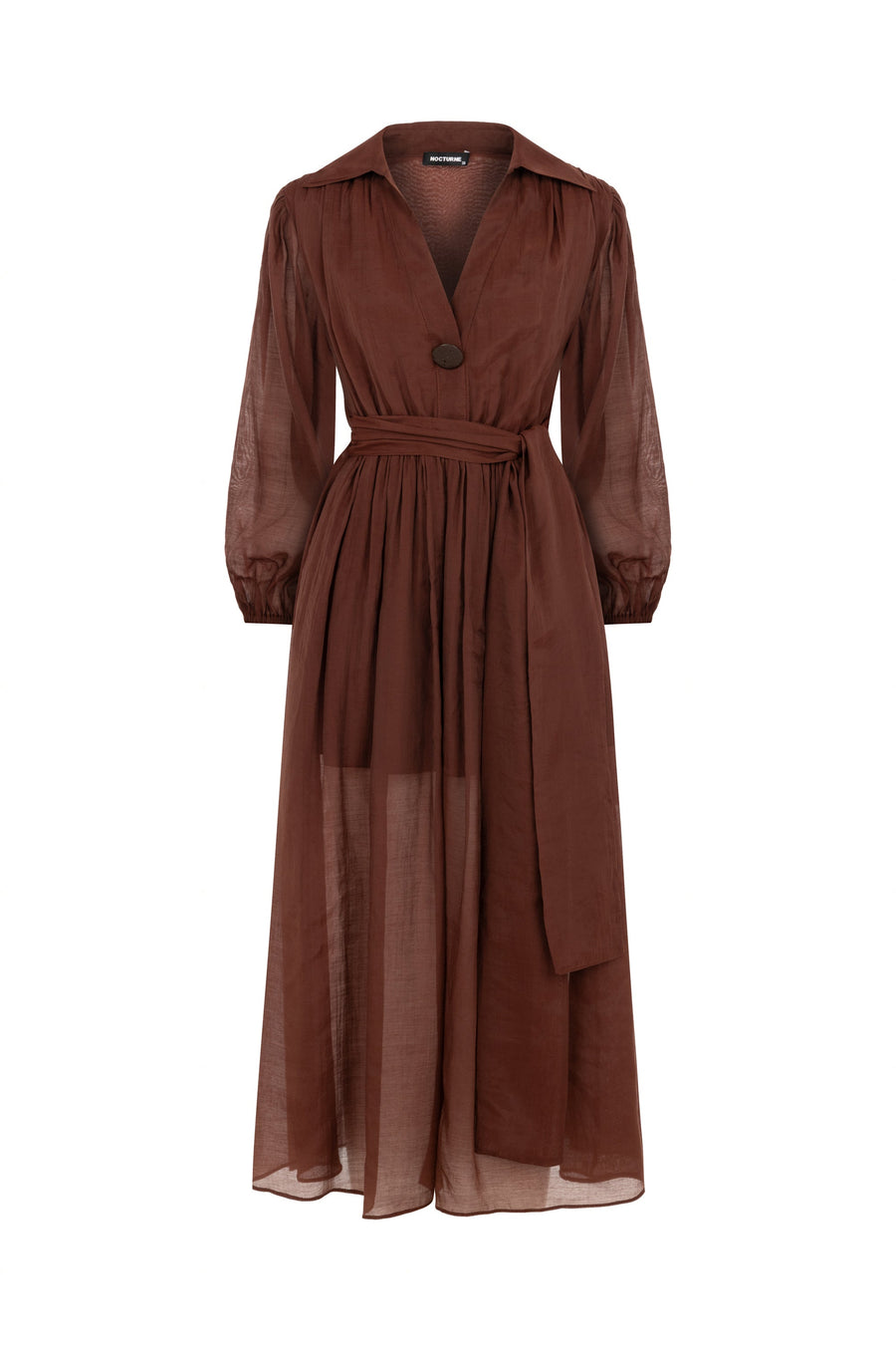 Nocturne Cinnamon Balloon Sleeves Dress  - Porterist 1