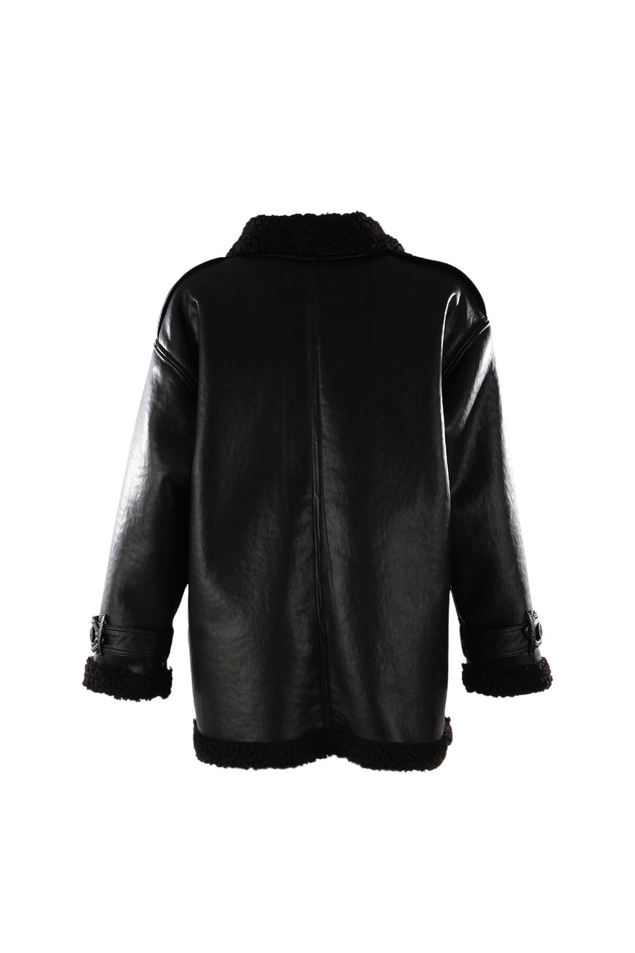 Black Noir Leather Coat with Plush Inside - Porterist 6