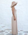 Nude Deep Slit Soft Sleeveless Dress | Porterist