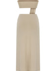 Nude z Detailed Long Strapless Dress | Porterist