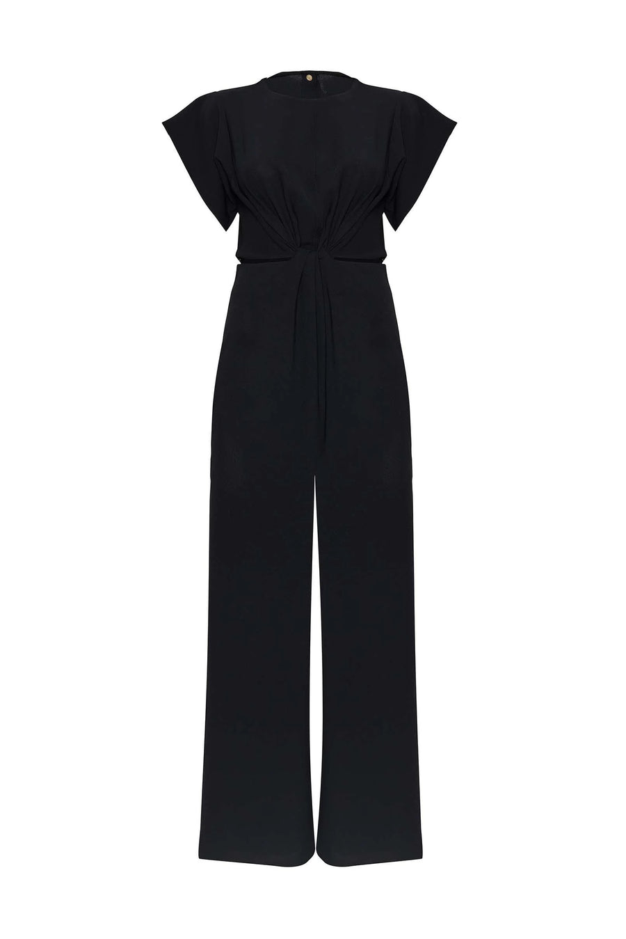 Front Tie Front Jumpsuit Black