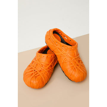 Orange Go Vegan Leather Handmade Slippers | Porterist