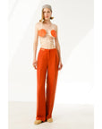 Orange Roji Linen-silk Trousers | Porterist
