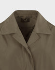 Oversize Cut Buttoned and Pocket Detailed Long Trench Coat - Khaki