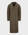 Oversize Cut Buttoned and Pocket Detailed Long Trench Coat - Khaki