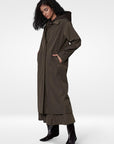 Oversize Cut Buttoned and Pocket Detailed Long Trench Coat - Khaki