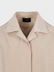 Oversize Cut Buttoned and Pocket Detailed Long Trench Coat - Beige