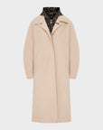 Oversize Cut Buttoned and Pocket Detailed Long Trench Coat - Beige